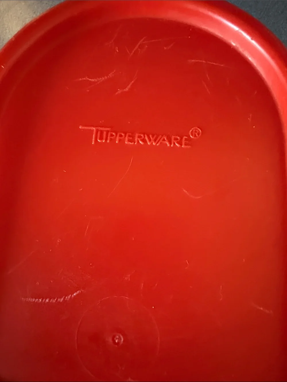 Tupperware Red Lid White Food Storage Container with Flip Spout vintage